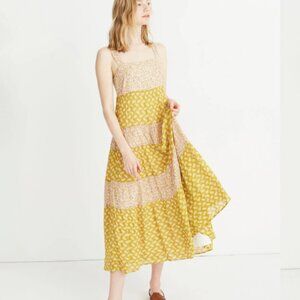 MADEWELL *gorgeous* Print-Mix Tiered Midi Dress in Jaipur Floral size L